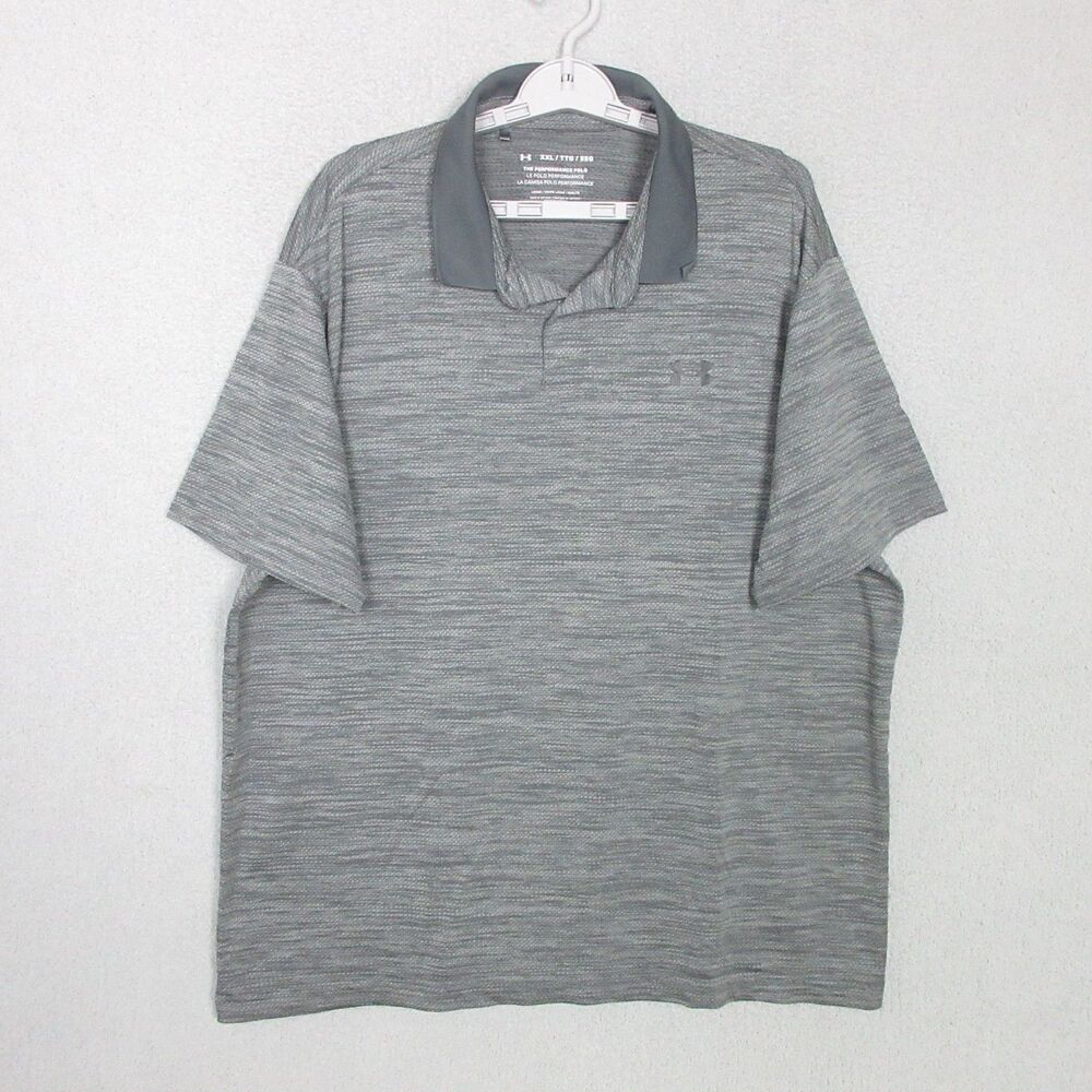 Under Armour Performance Polo Men 2XL Gray‎ Short Sleeve Loose Fit